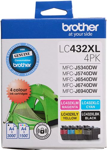 Brother LC432XL4PKS 4-Pack High Yiel Ink Cartridge (B/C/M/Y) – Printer Consumables | ACP Online