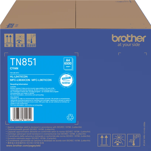 Brother TN851C Cyan Standard Toner – Brother Printers & Accessories | ACP Online