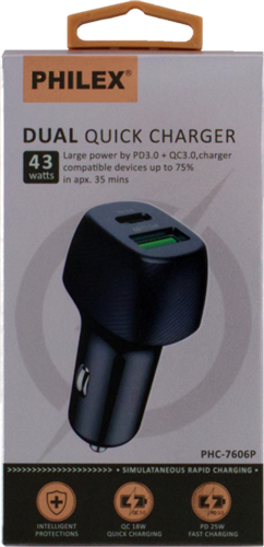 Sansai Dual USB Car Charger - Type-C & Type-A – Tablet & Smartphone Accessory | ACP Online