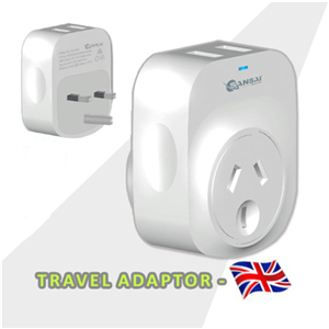 Sansai Outbound USB Travel Plug NZ to UK