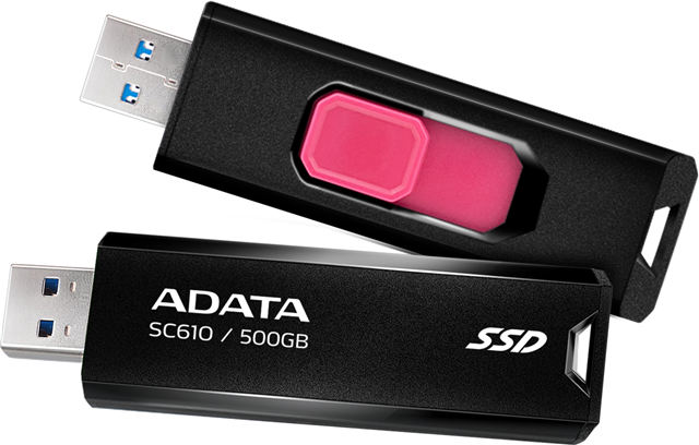 ADATA SC610 Retractable USB3.2 Gen 2 500GB External SSD 5yr wty – Drives - Flash/Pen | ACP Online