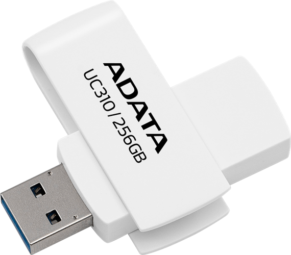 ADATA UC310 Swivel USB3.2 256GB White Flash Drive – Drives - Flash/Pen | ACP Online