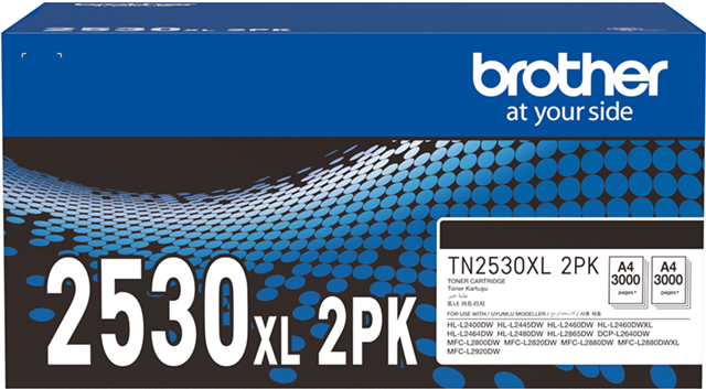 Brother TN2530XL2PK Black High Yield Toner 2 Pack – Brother Printers & Accessories | ACP Online