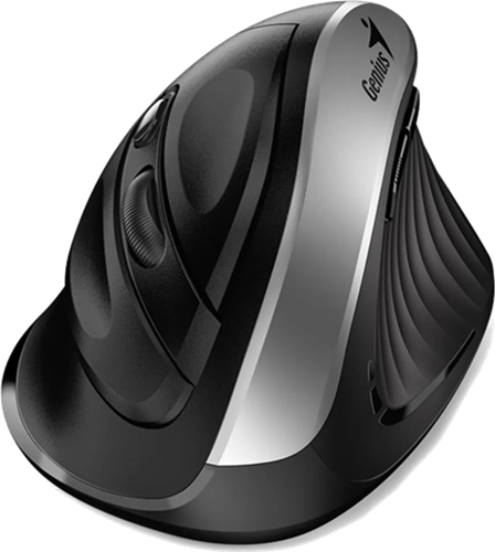 Genius Ergo 8250S Silent Vertical Mouse Silver Grey + Black – Mice | ACP Online