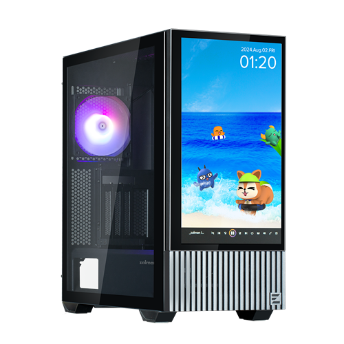 Zalman Z10 DS Black ATX Mid Tower Case 1x120mm ARGB with LCD screen – Cases - OEM PC | ACP Online