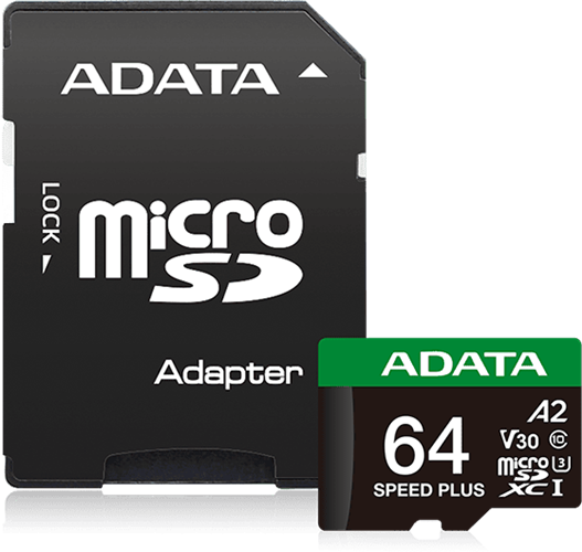 ADATA Speed Plus microSDXC UHS-I U3 A2 V30 Card with Adapter 64GB – Memory - Secure Digital | ACP Online