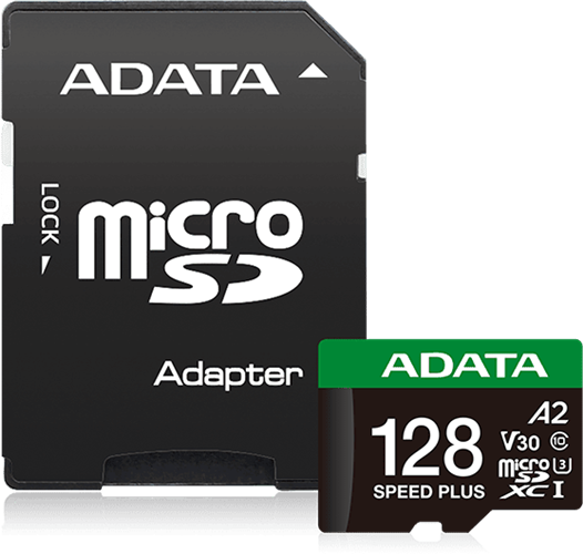 ADATA Speed Plus microSDXC UHS-I U3 A2 V30 Card with Adapter 128GB – Memory - Secure Digital | ACP Online