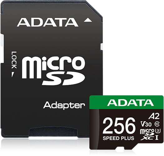 ADATA Speed Plus microSDXC UHS-I U3 A2 V30 Card with Adapter 256GB – Memory - Secure Digital | ACP Online