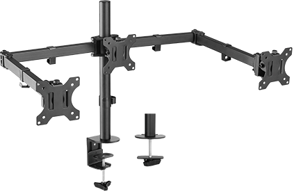Brateck 13-27" Triple Monitor Economy Desk Mount Bracket – Mount Brackets (LCD & Proj) | ACP Online