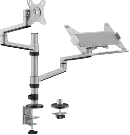 Brateck 17"-32" Dual Arm Premium Articulating Monitor Arm & PC Tray – Mount Brackets (LCD & Proj) | ACP Online