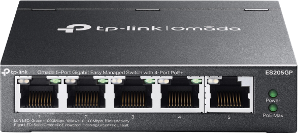 TP-Link ES205GP 5 Port Gigabit Omada SDN PoE Switch – Network Switches | ACP Online
