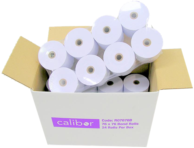 Unspecified Bond Plain Paper Rolls 76x76mm 1-Ply - Box of 24 – POS - Consumables | ACP Online