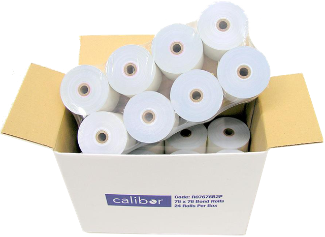 Unspecified Bond Plain Paper Rolls 76x76mm 2-Ply - Box of 24 – POS - Consumables | ACP Online