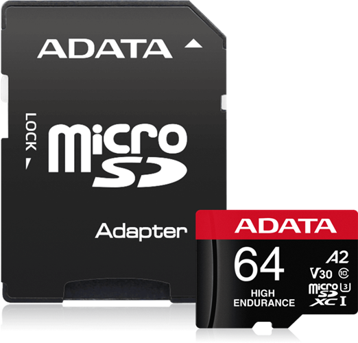 ADATA High Endurance microSDXC UHS-I U3 A2 V30 Card with Adapter 64GB – Memory - Secure Digital | ACP Online