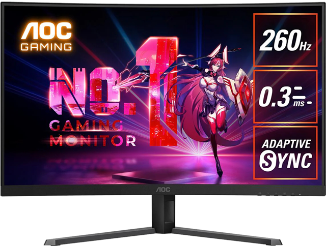 AOC C32G42ZE 32" Curved 1920x1080 0.3ms HDMI DP 260Hz Gaming Monitor – Monitors | ACP Online