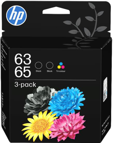 HP 63/65 Colour/Black Ink Cartridge Combo 3-Pack (2 Black and 1 Color) – Printer Consumables | ACP Online