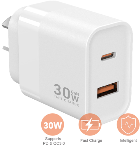 Sansai USB A+C WALL Charger- 30W – USB Accessory | ACP Online