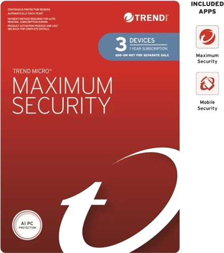Trend Micro Maximum Security Plus for PC, Mac & Mobile (3 Device) 1yr – Software - Applications | ACP Online