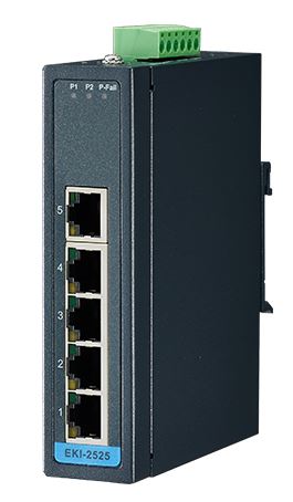 Advantech EKI-2525-AE Unmanaged 5-Port 10/100Mbps Industrial Ethernet Switch 