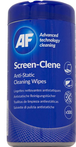 AF Screen-Clene Anti-Static Cleaning Wipes Tub - 100 – Cleaning | ACP Online
