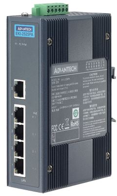 Advantech EKI-2525PA-AE 5 Port 10/100 POE Switch